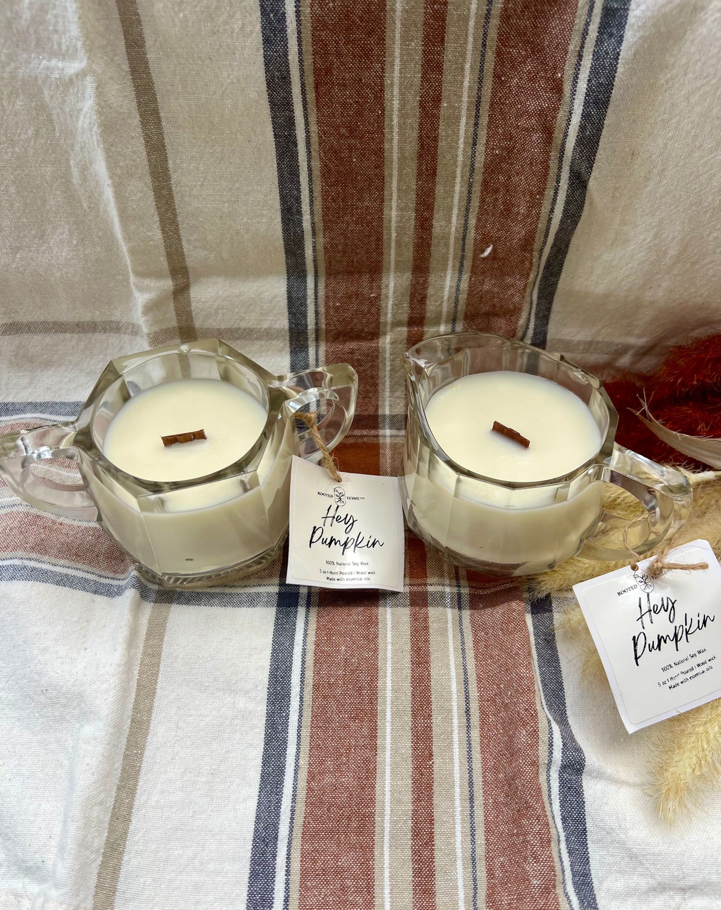 Fall Candle / Cream + Sugar Set