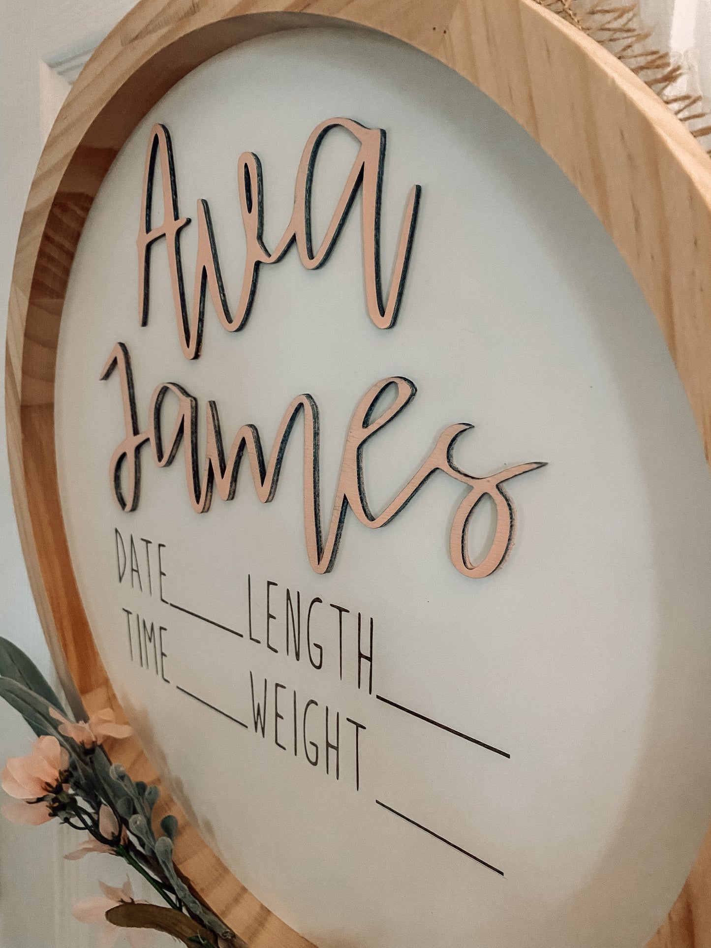 BIRTH ANNOUNCEMENT DOOR HANGER