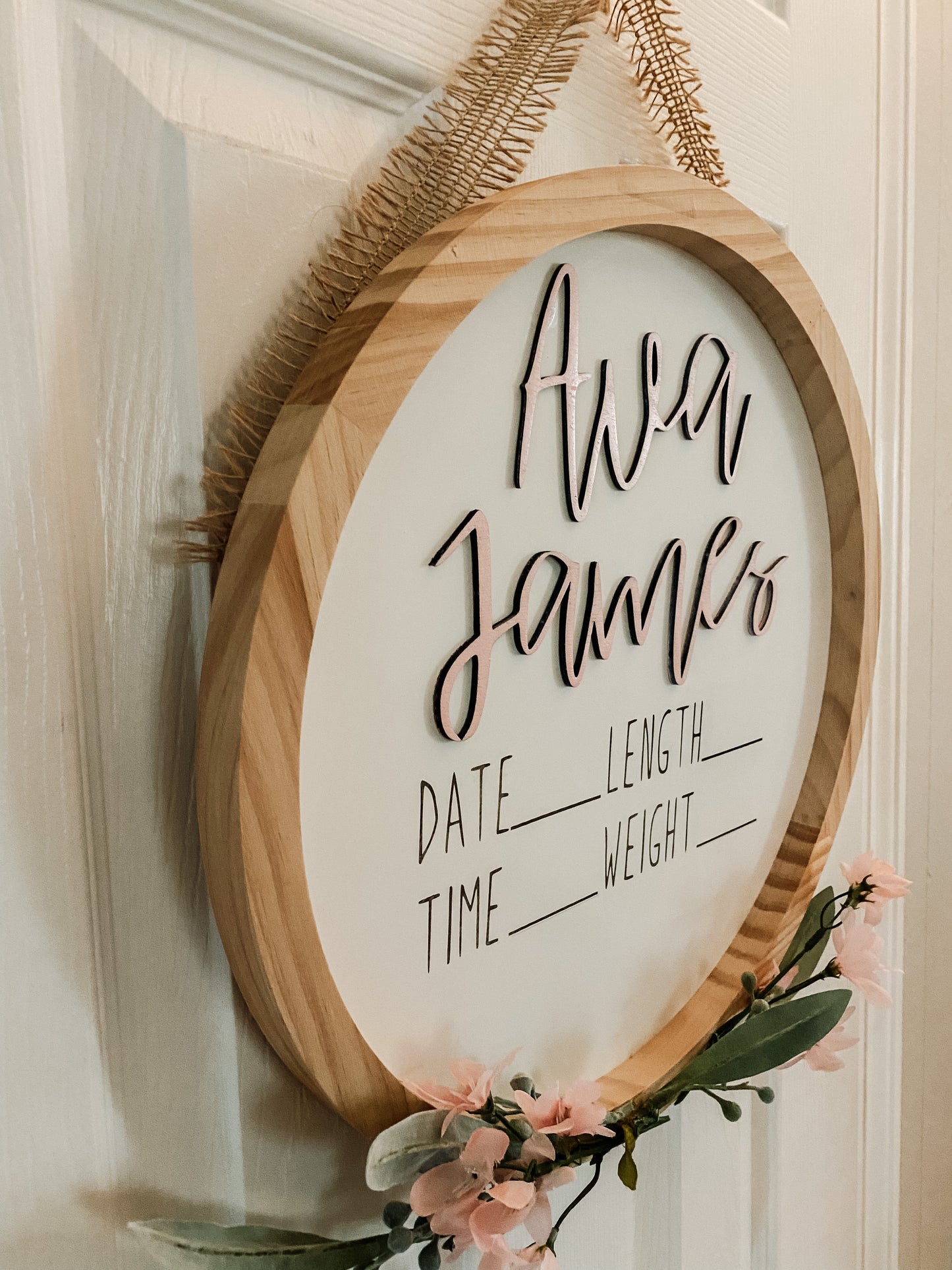 BIRTH ANNOUNCEMENT DOOR HANGER