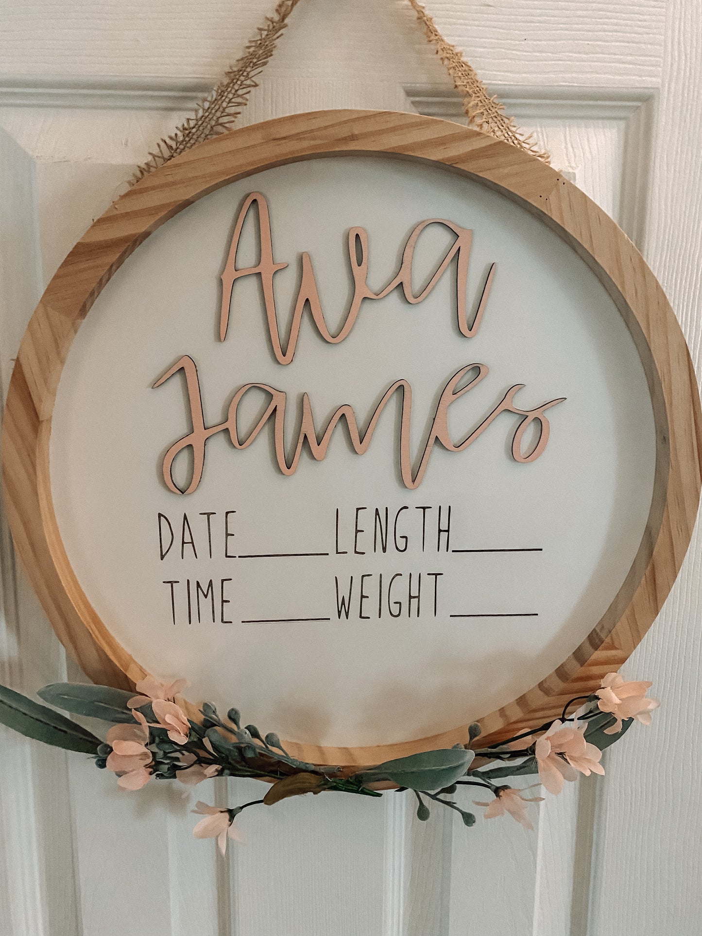 BIRTH ANNOUNCEMENT DOOR HANGER