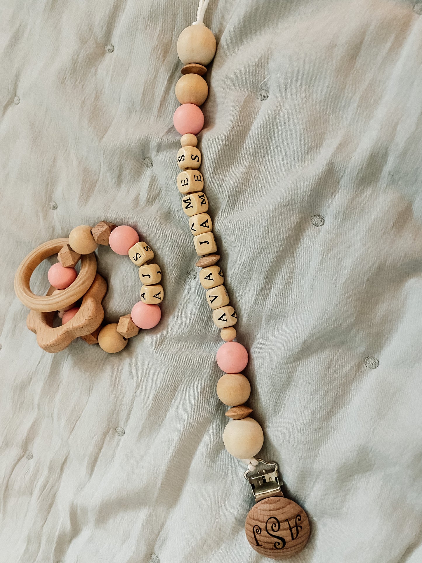 RATTLE + TEETHER + PACI CLIP BUNDLE